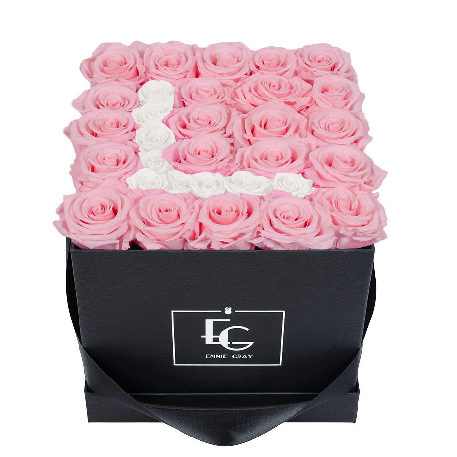 LETTER INFINITY ROSEBOX | BRIDAL PINK & PURE WHITE | M LETTER INFINITY ROSEBOX | BRIDAL PINK & PURE WHITE | M