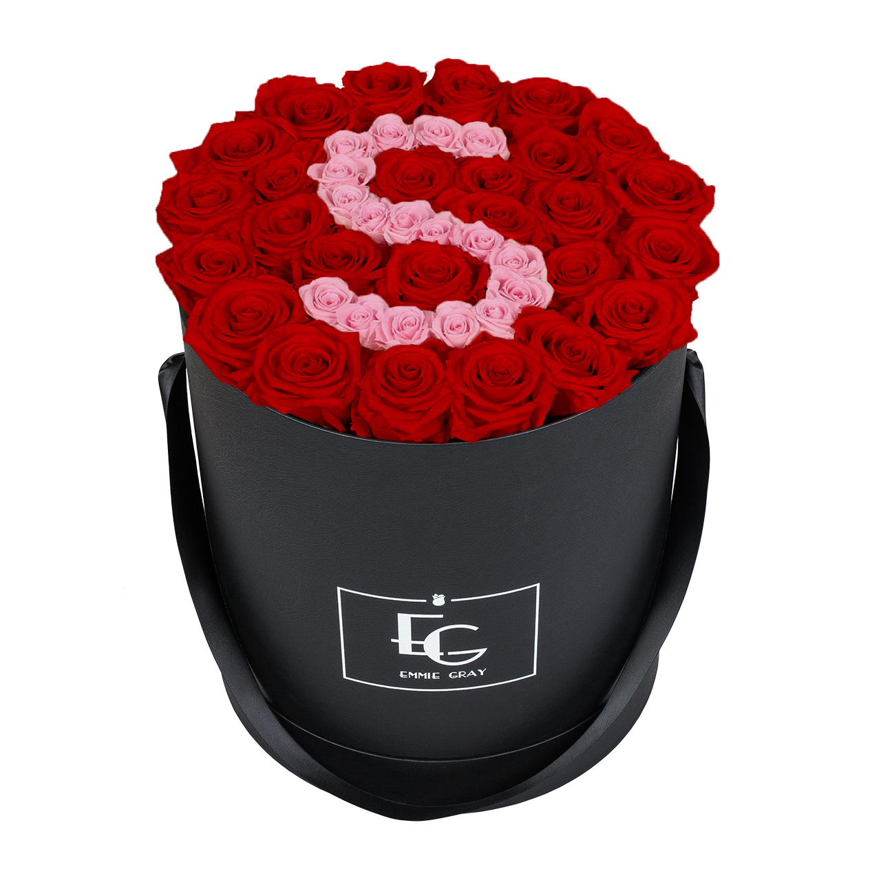 LETTER INFINITY ROSEBOX | VIBRANT RED & BRIDAL PINK | L