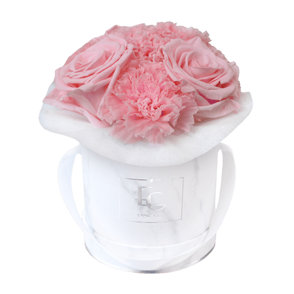 SPLENDID CARNATION INFINITY ROSEBOX | BRIDAL PINK | XS