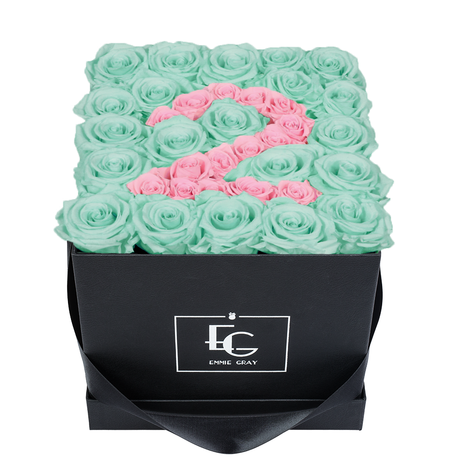 NUMBER INFINITY ROSEBOX | MINTY GREEN & BRIDAL PINK | M