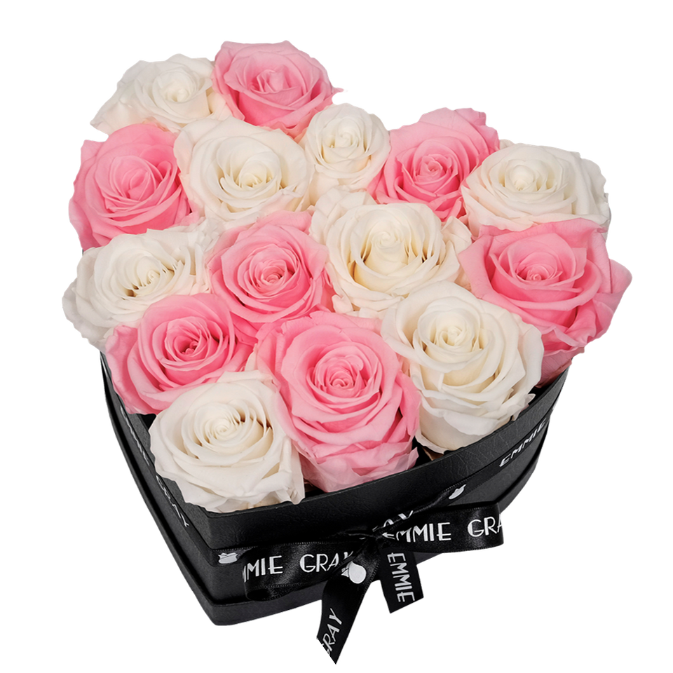 MIX INFINITY ROSEBOX | PURE WHITE & BRIDAL PINK | M