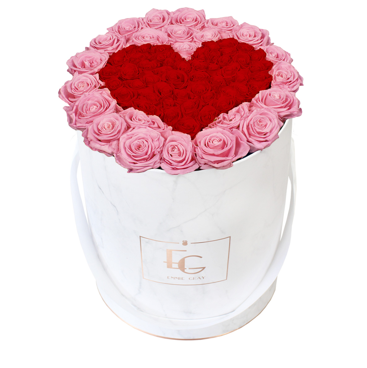Heart Symbol Infinity Rosebox | Bridal Pink & Vibrant Red | L