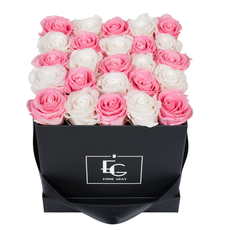 MIX INFINITY ROSEBOX | PURE WHITE & BRIDAL PINK | M