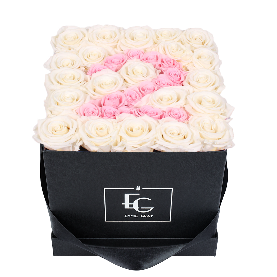 NUMBER INFINITY ROSEBOX | PURE WHITE & BRIDAL PINK | M