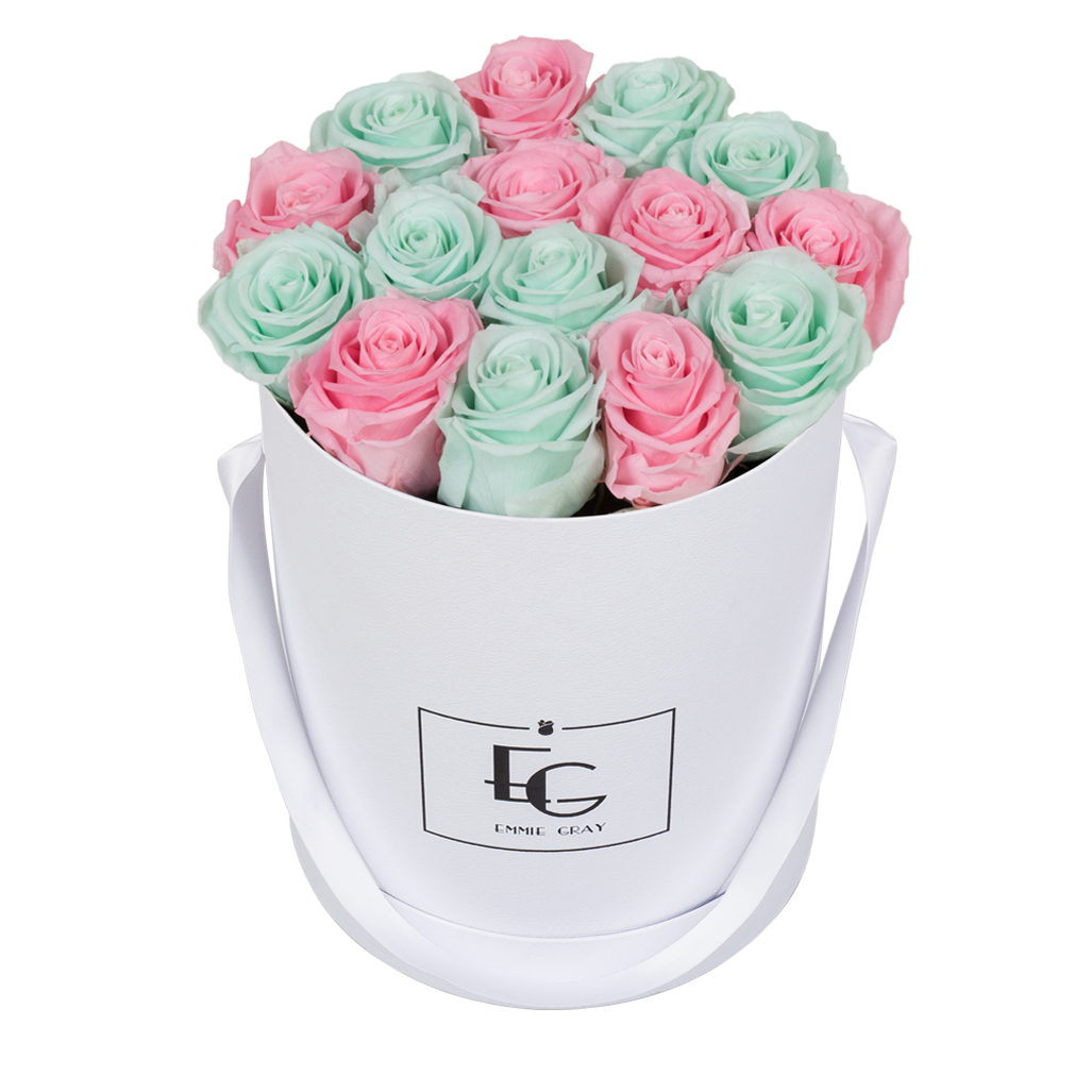 MIX INFINITY ROSEBOX | MINTY GREEN & BRIDAL PINK | M