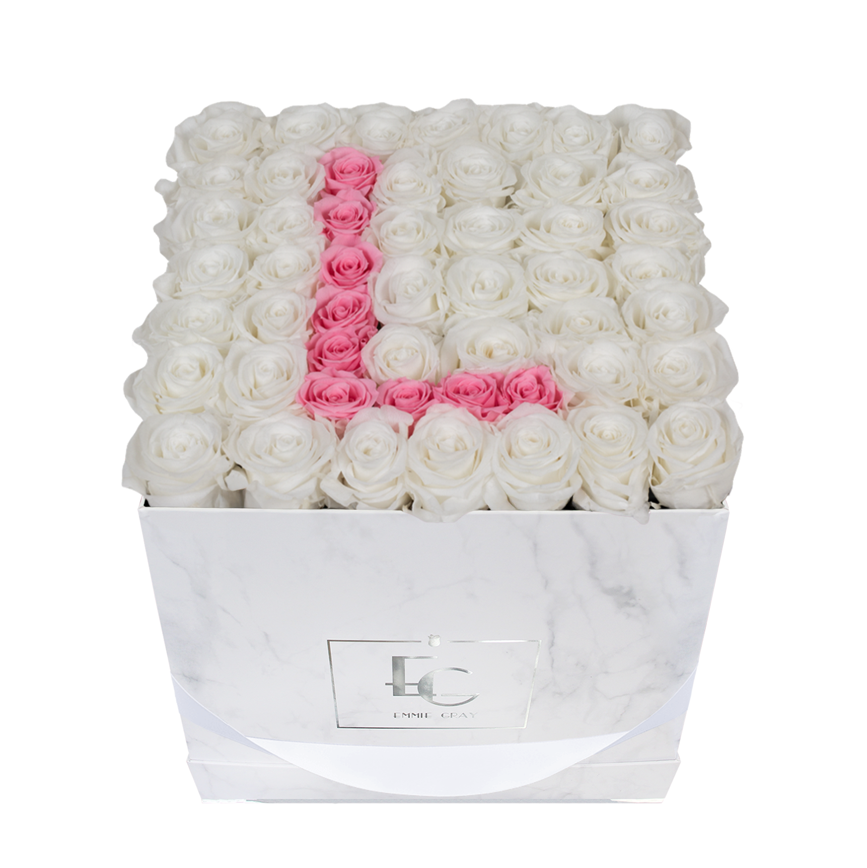 Letter Infinity Rosebox | Pure White & Bridal Pink| L
