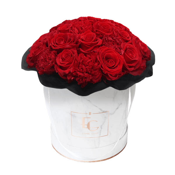 Splendid Carnation Infinity Rosebox | Vibrant Red | M