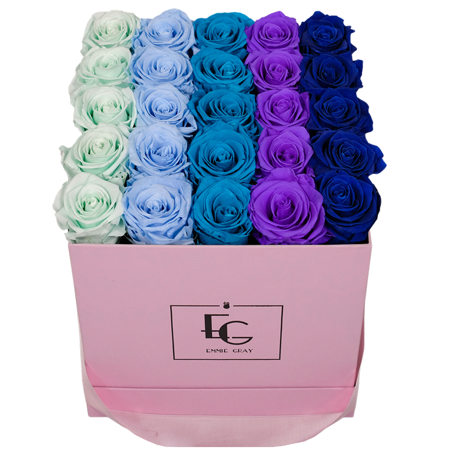 SHADES INFINITY ROSEBOX | MINTY GREEN & BABY BLUE & AQUAMARINE & VIOLET VAIN & OCEAN BLUE | M