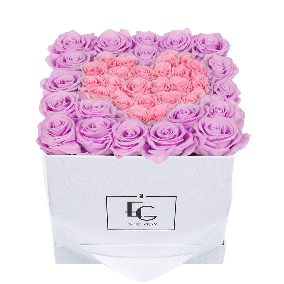 HEART SYMBOL INFINITY ROSEBOX | BABY LILLI & BRIDAL PINK | M