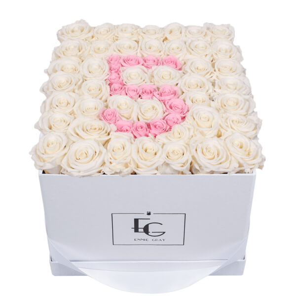 NUMBER INFINITY ROSEBOX | PURE WHITE & BRIDAL PINK | L