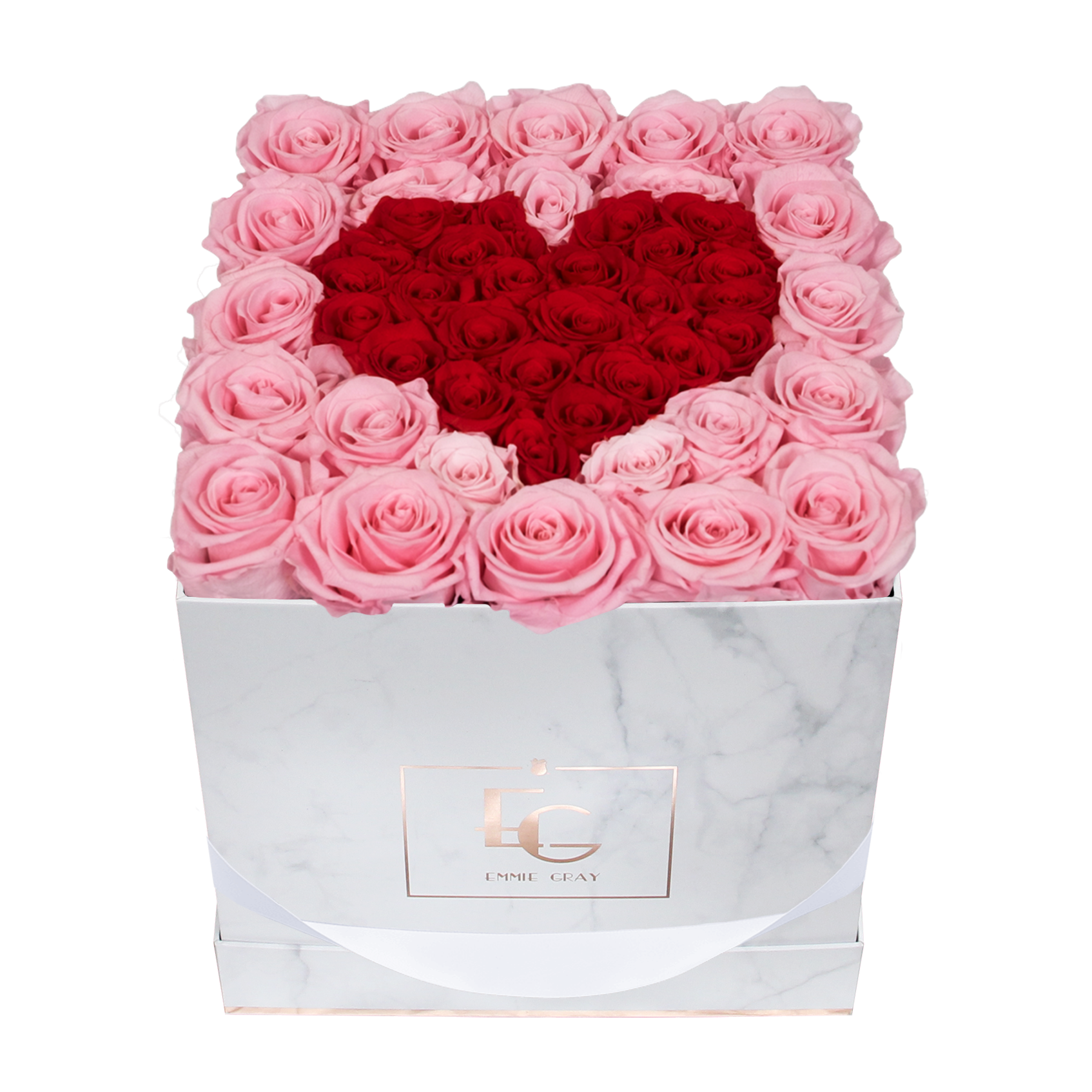Heart Symbol Infinity Rosebox | Bridal Pink & Vibrant Red | M Heart Symbol Infinity Rosebox | Bridal Pink & Vibrant Red | M