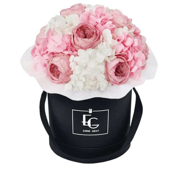 Splendid Peony Mix Infinity Rosebox | Bridal Pink & Pure White | S