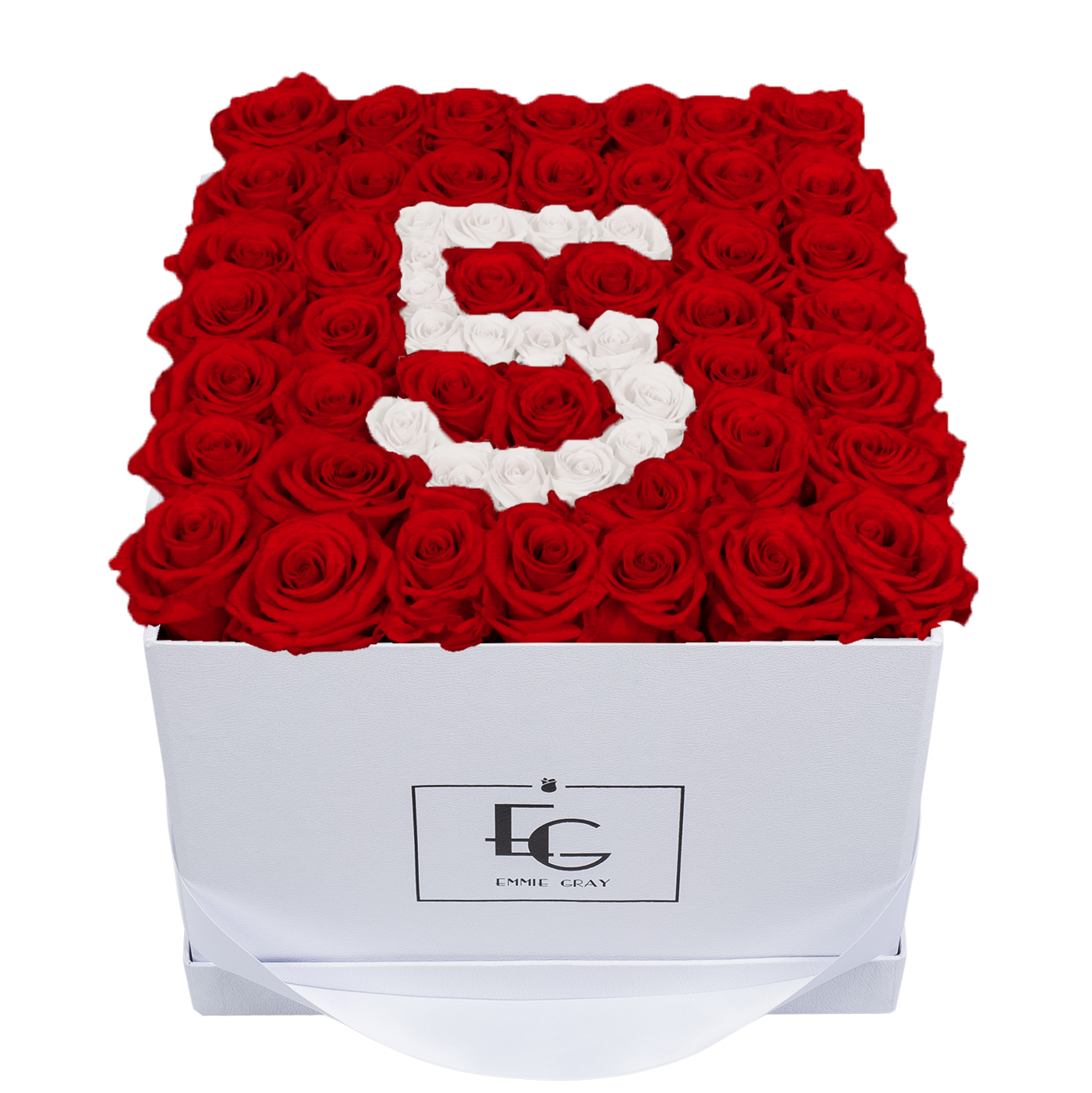 NUMBER INFINITY ROSEBOX | VIBRANT RED & PURE WHITE | L