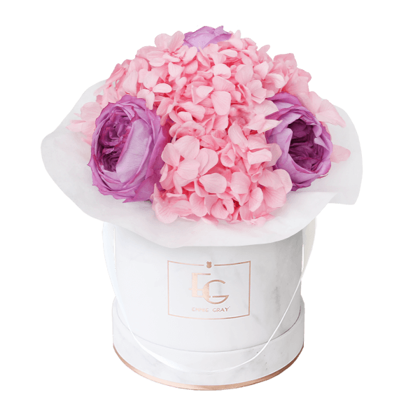 Splendid Peony Mix Infinity Rosebox | Baby Lilli & Bridal Pink | XS