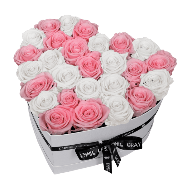 MIX INFINITY ROSEBOX | BRIDAL PINK & PURE WHITE | L