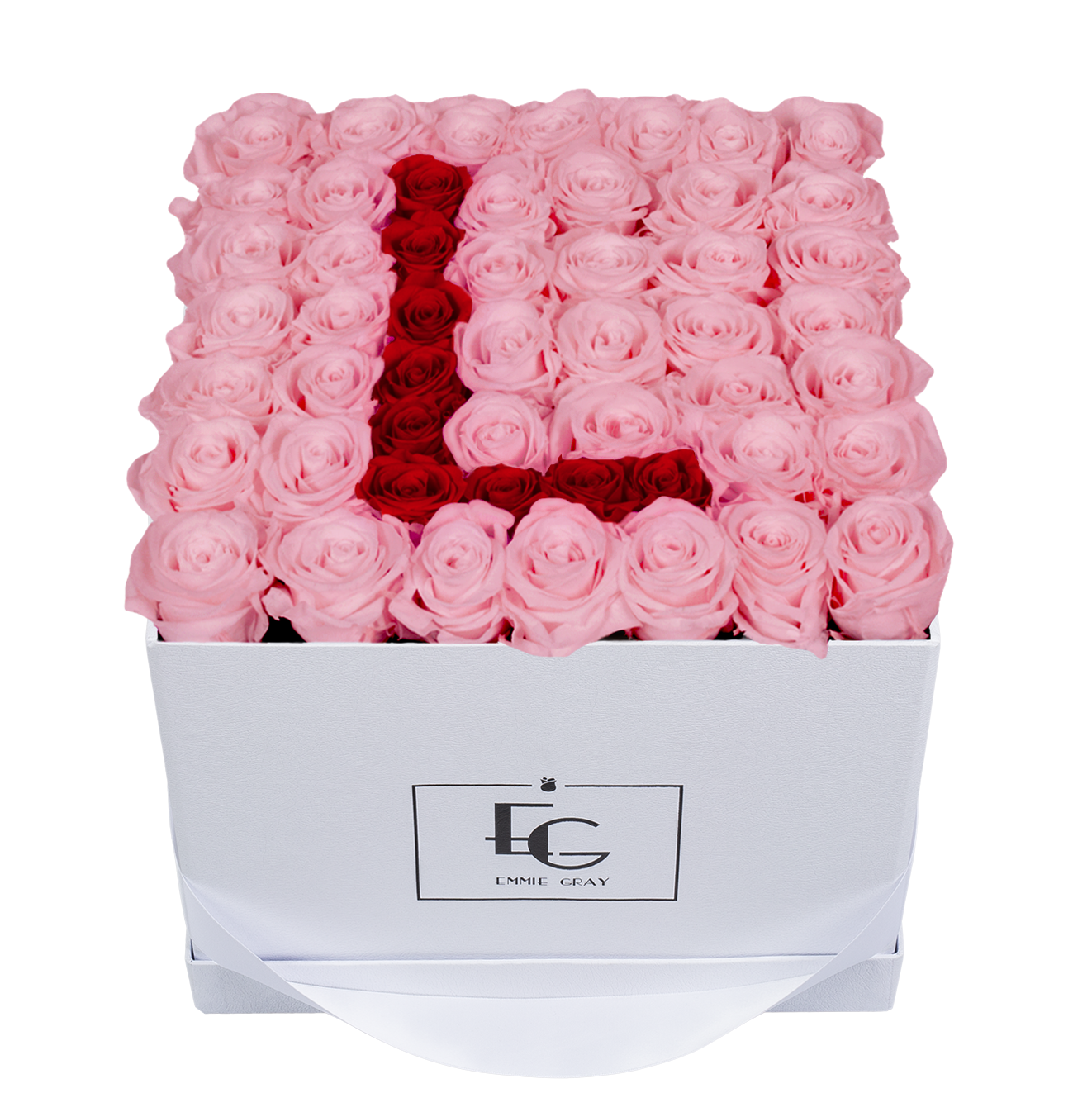 LETTER INFINITY ROSEBOX | BRIDAL PINK & VIBRANT RED | L