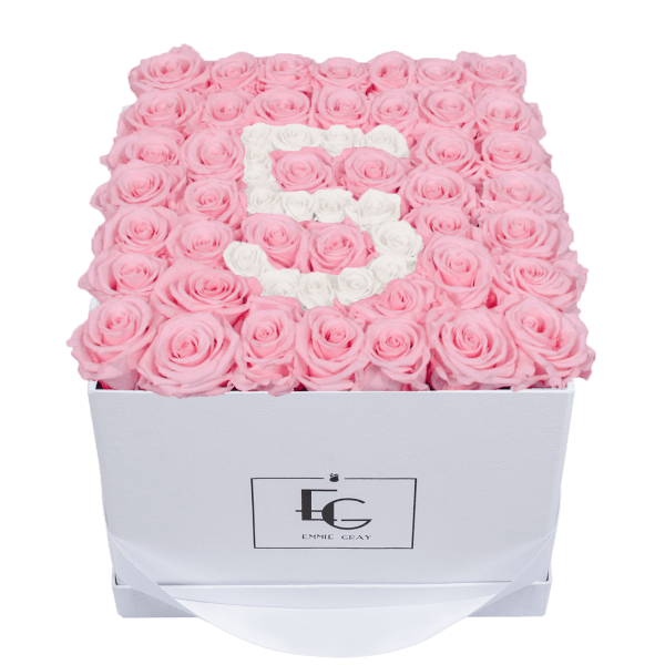 NUMBER INFINITY ROSEBOX | BRIDAL PINK & PURE WHITE | L