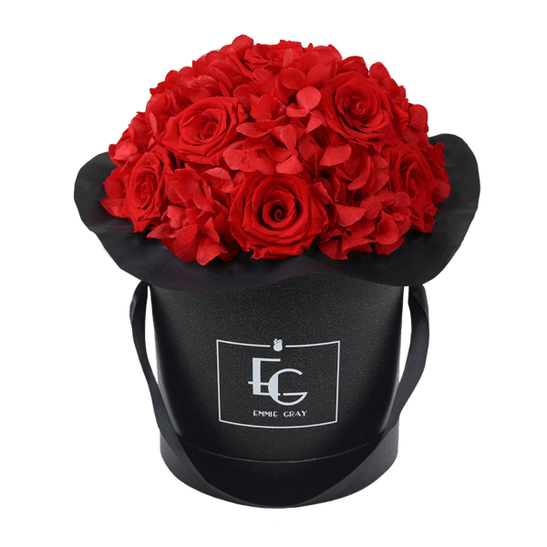 Splendid Hydrangea Infinity Rosebox | Vibrant Red | M