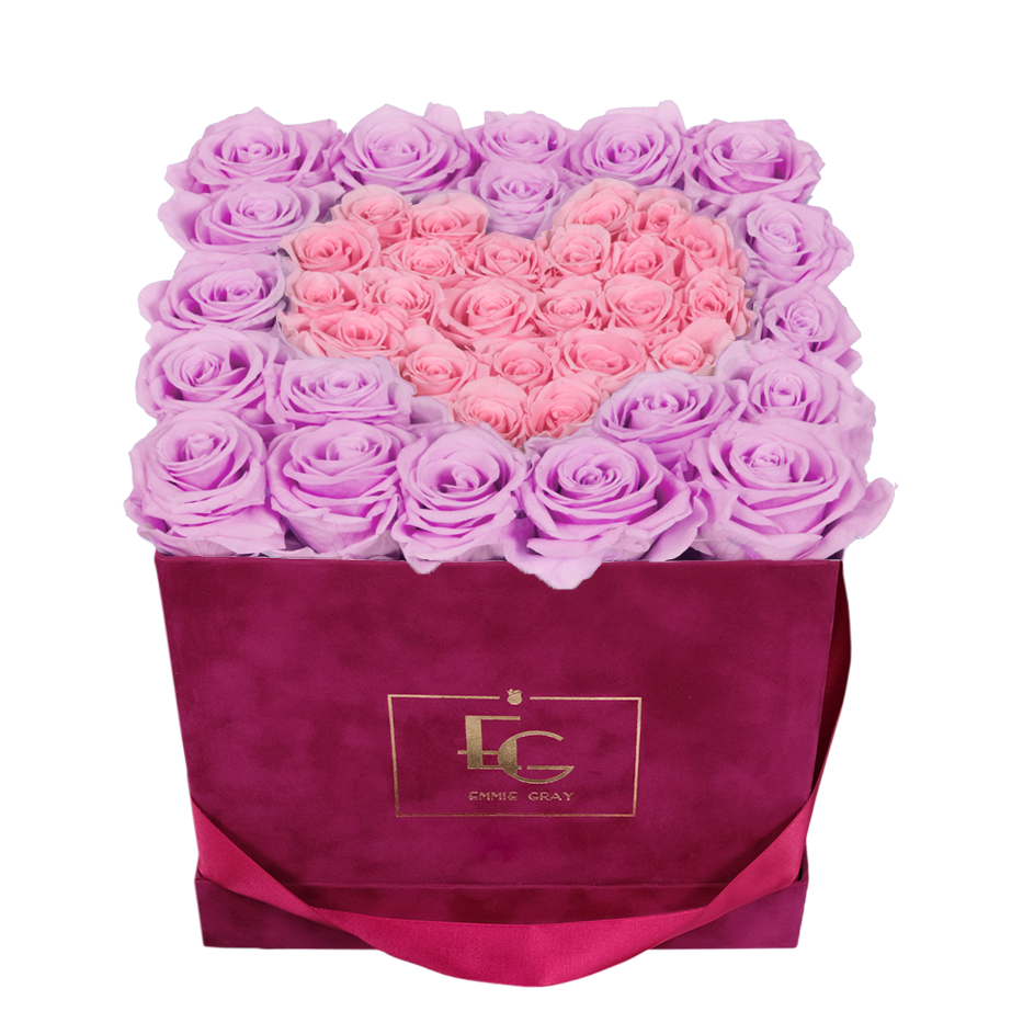 HEART SYMBOL INFINITY ROSEBOX | BABY LILLI & BRIDAL PINK | M