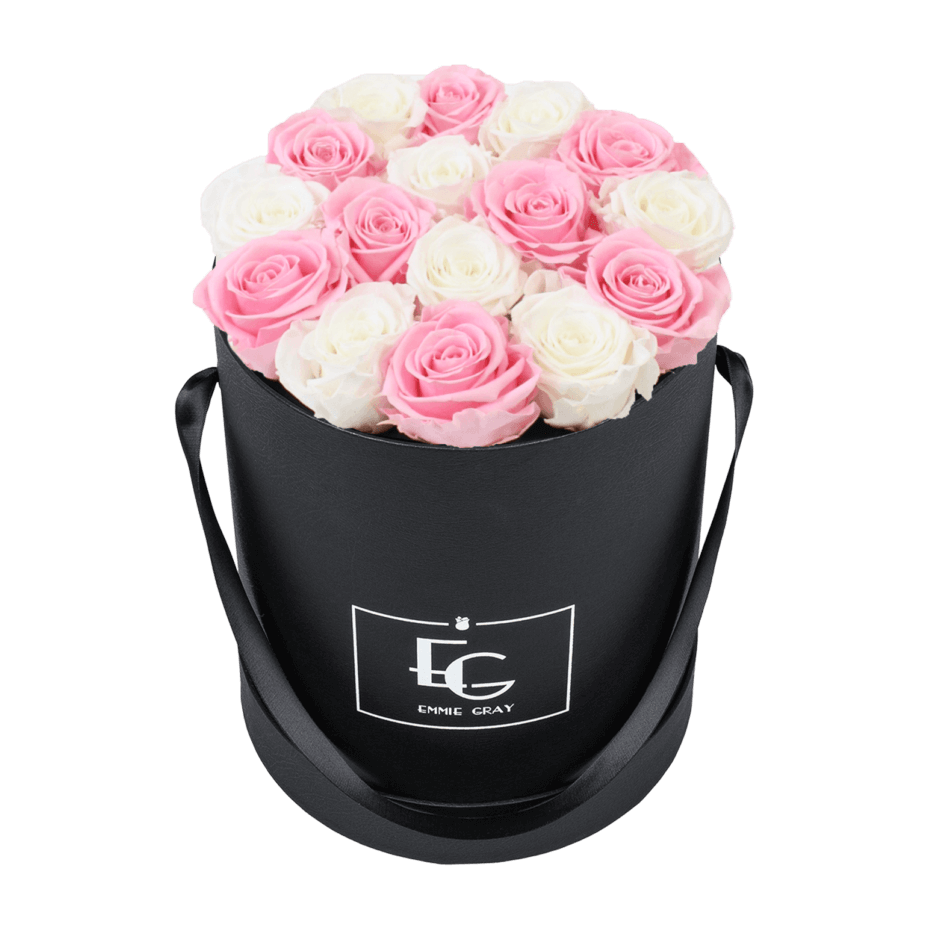 MIX INFINITY ROSEBOX | BRIDAL PINK & PURE WHITE | M