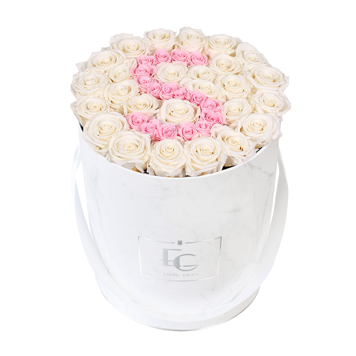 Letter Infinity Rosebox | Pure White & Bridal Pink | L