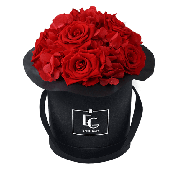 Splendid Hydrangea Infinity Rosebox | Vibrant Red | S