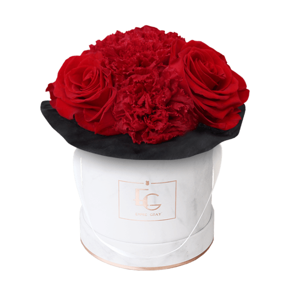 Splendid Carnation Infinity Rosebox | Vibrant Red | XS