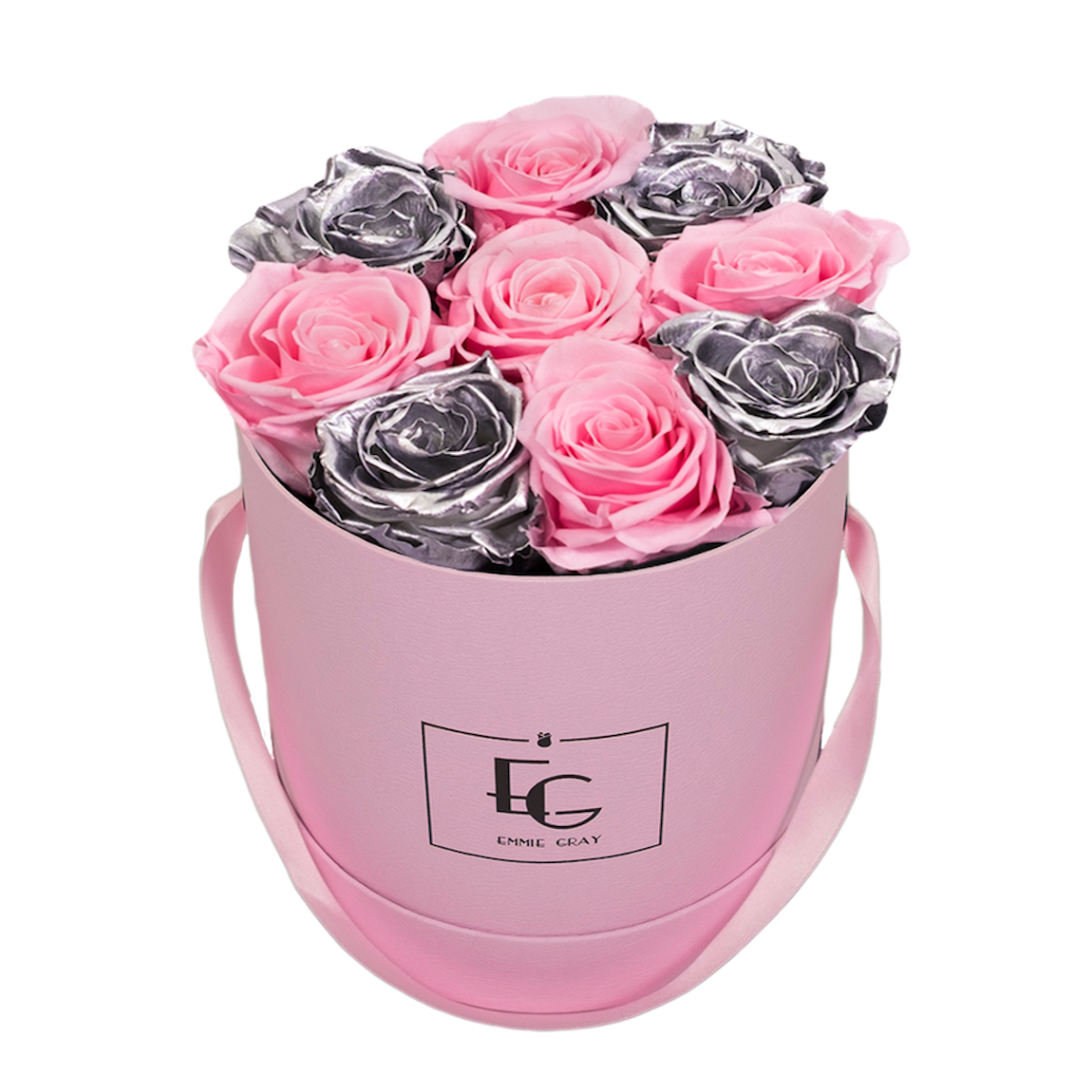 MIX INFINITY ROSEBOX | SILVER & BRIDAL PINK | S