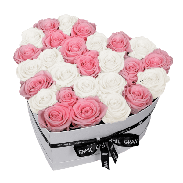 MIX INFINITY ROSEBOX | BRIDAL PINK & PURE WHITE | L