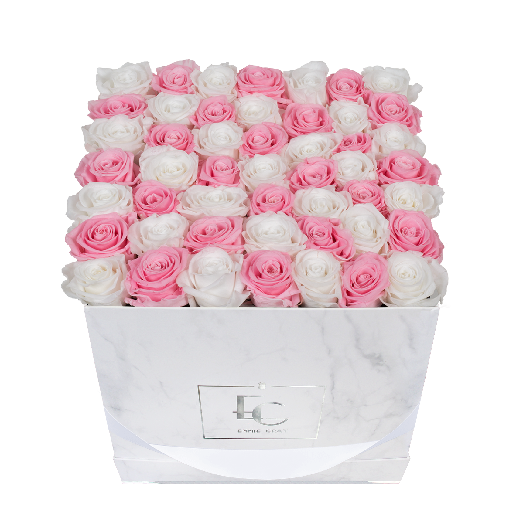 Mix Infinity Rosebox | Bridal Pink & Pure White | L
