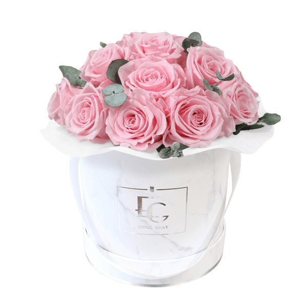 Splendid Eucalyptus Infinity Rosebox | Bridal Pink | S