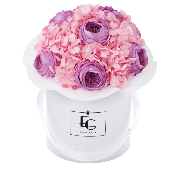 Splendid Peony Mix Infinity Rosebox | Baby Lilli & Bridal Pink | S