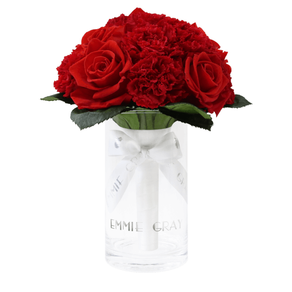 Romantic Carnation Infinity Bouquet | Vibrant Red | S