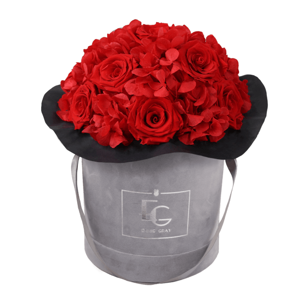 Splendid Hydrangea Infinity Rosebox | Vibrant Red | M