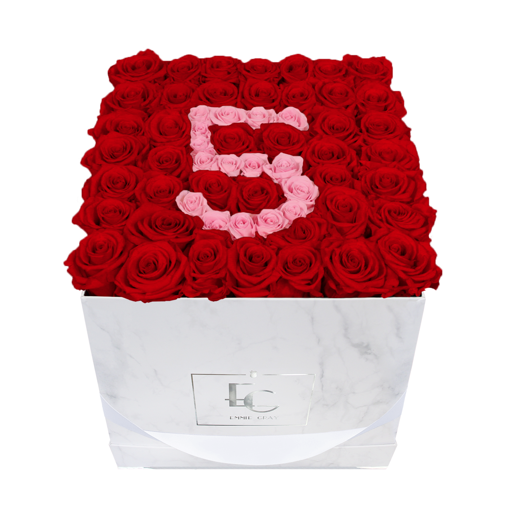 Number Infinity Rosebox | Vibrant Red & Bridal Pink | L