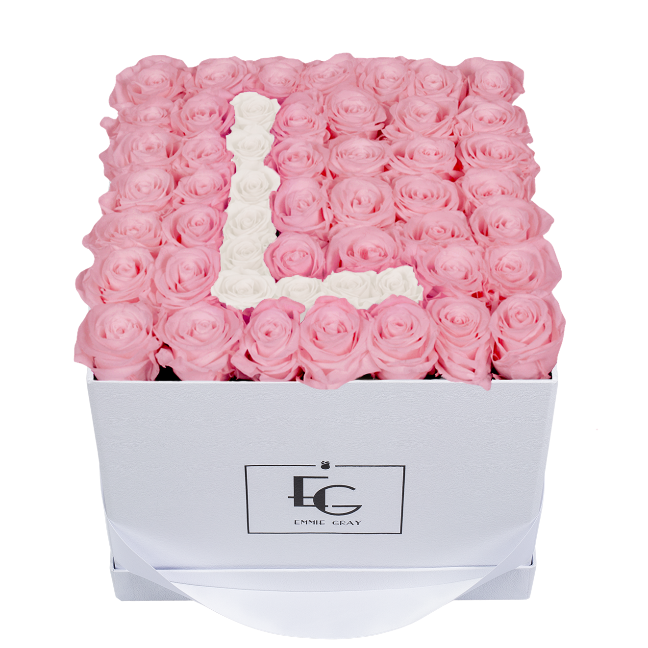 LETTER INFINITY ROSEBOX | BRIDAL PINK & PURE WHITE | L