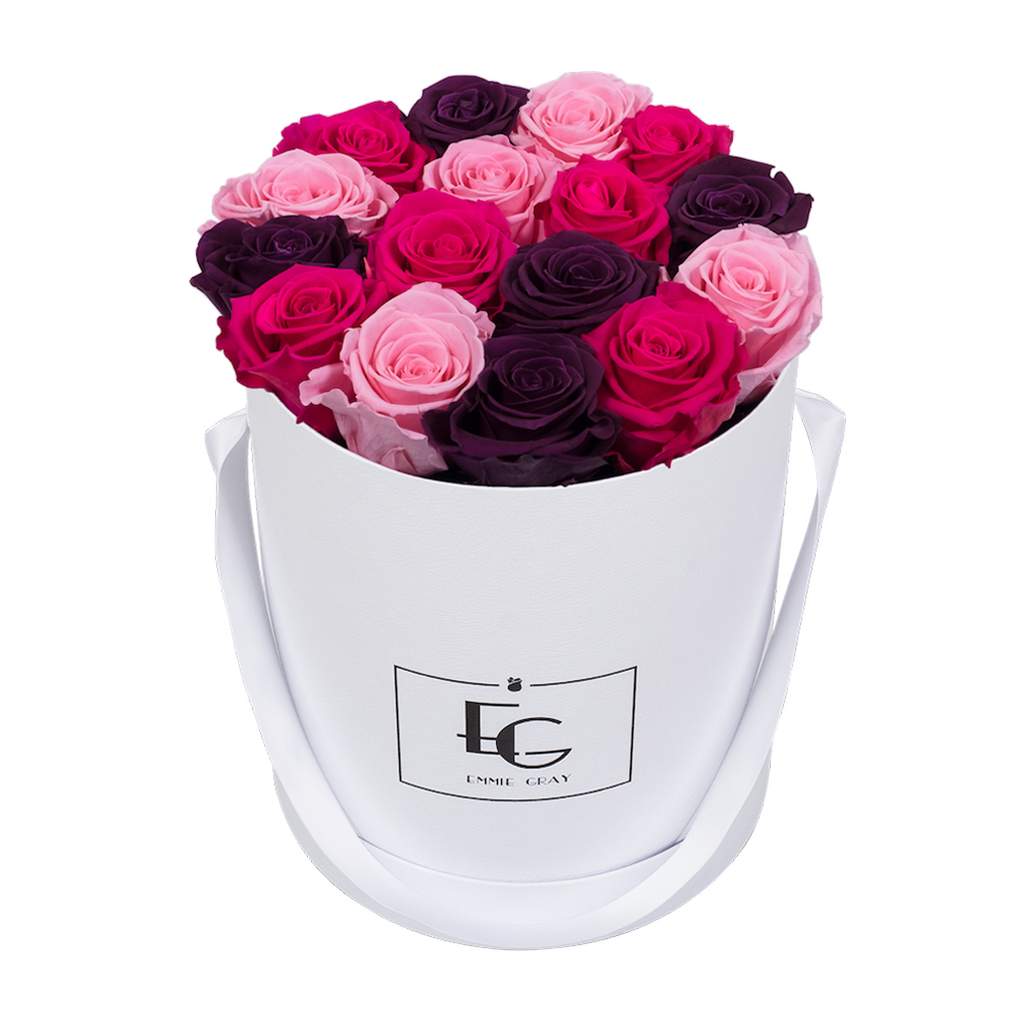 MIX INFINITY ROSEBOX | VELVET PLUM & BRIDAL PINK & HOT PINK | M