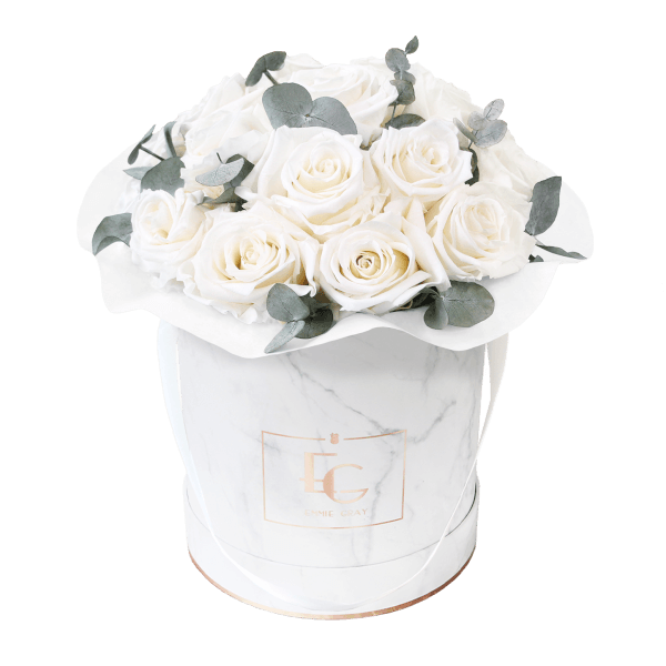Splendid Eucalyptus Infinity Rosebox | Pure White | M