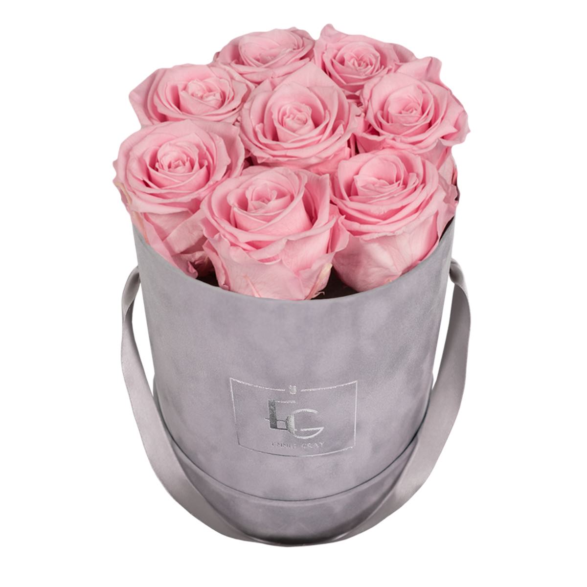 Flowerbox In Velvet Gray Mit Haltbaren Rosen Emmie Gray
