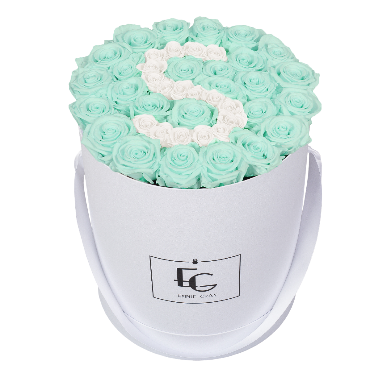 LETTER INFINITY ROSEBOX | MINTY GREEN & PURE WHITE | L