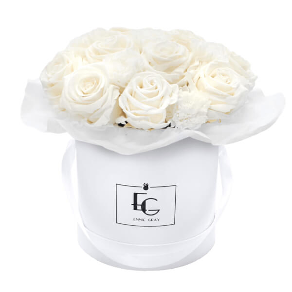 SPLENDID CARNATION INFINITY ROSEBOX | PURE WHITE | S