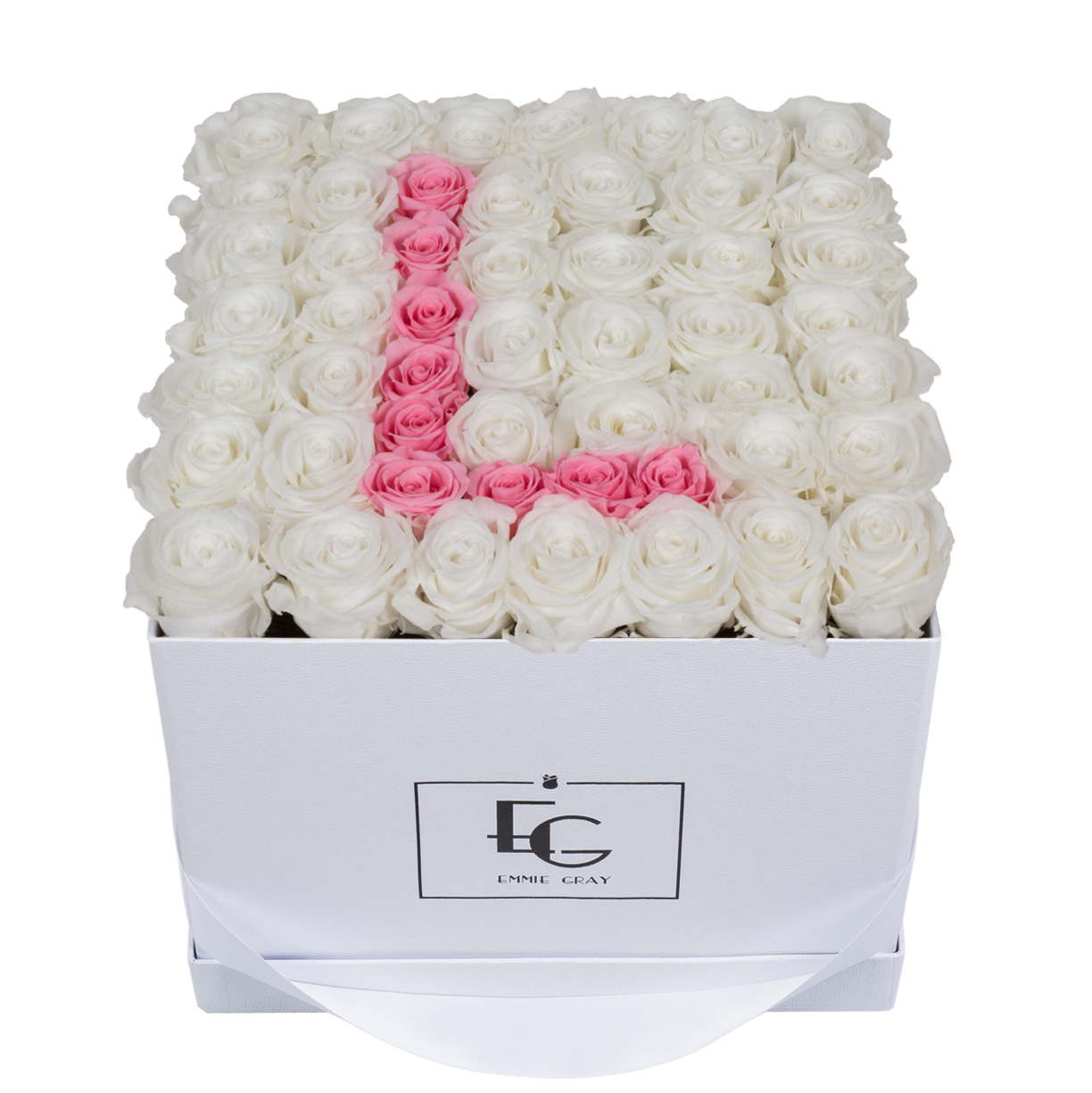LETTER INFINITY ROSEBOX | PURE WHITE & BRIDAL PINK | L
