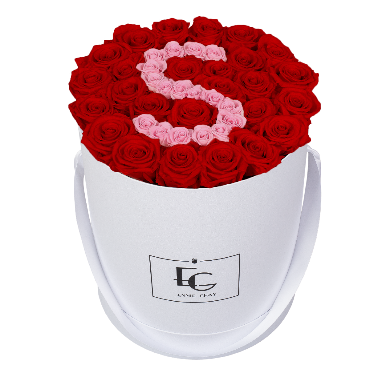 LETTER INFINITY ROSEBOX | VIBRANT RED & BRIDAL PINK | L