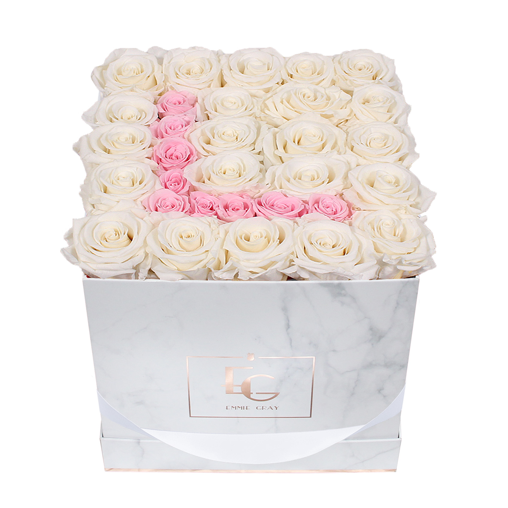 Letter Infinity Rosebox | Pure White & Bridal Pink | M