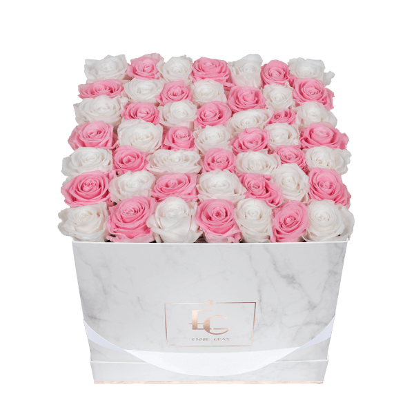 Mix Infinity Rosebox | Bridal Pink & Pure White | L