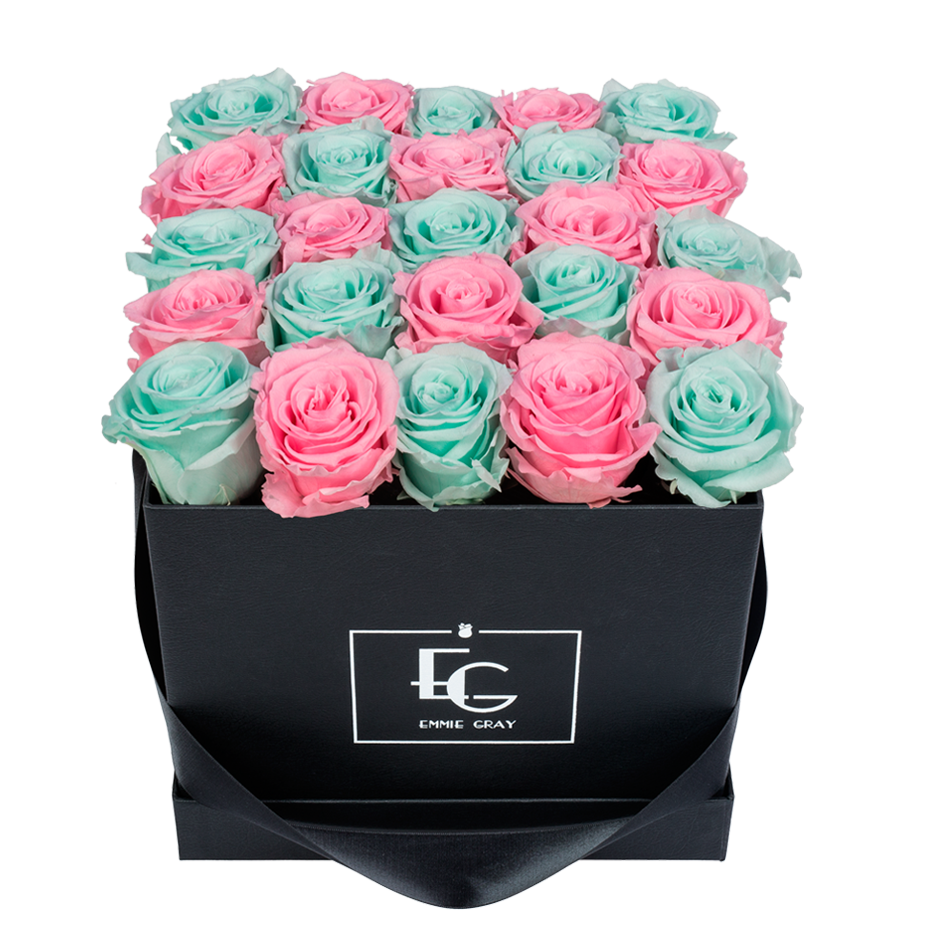 MIX INFINITY ROSEBOX | BRIDAL PINK & MINTY GREEN | M