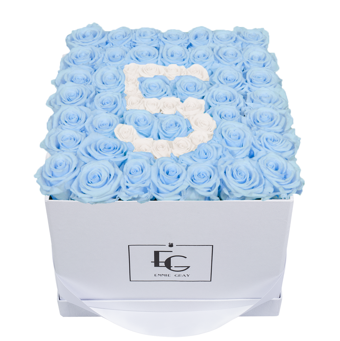 NUMBER INFINITY ROSEBOX | BABY BLUE & PURE WHITE | L