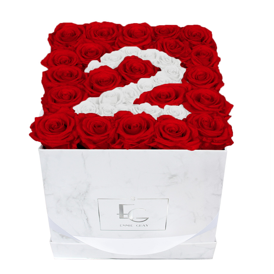 Number Infinity Rosebox | Vibrant Red & Pure White | M