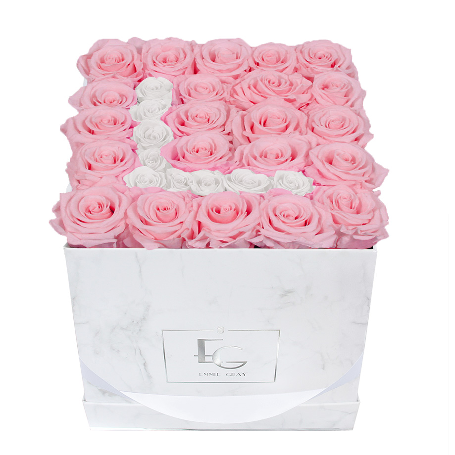 Letter Infinity Rosebox | Bridal Pink & Pure White | M