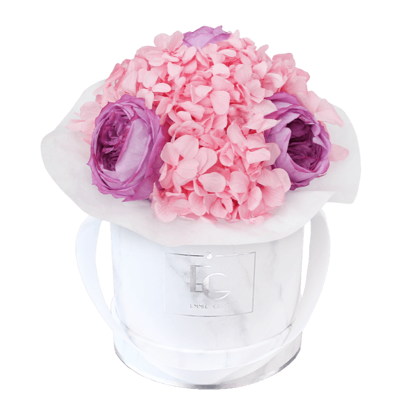 Splendid Peony Mix Infinity Rosebox | Baby Lilli & Bridal Pink | XS